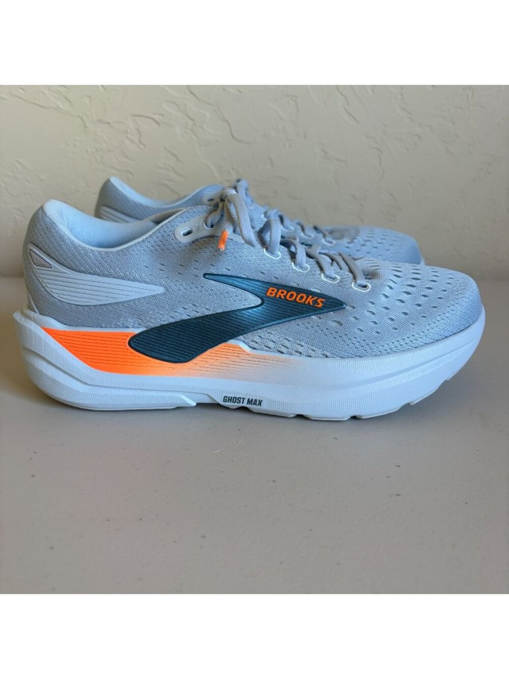 Brooks Ghost Max 3 Running Walking Shoes Skyway Blue Orange Men's US 8